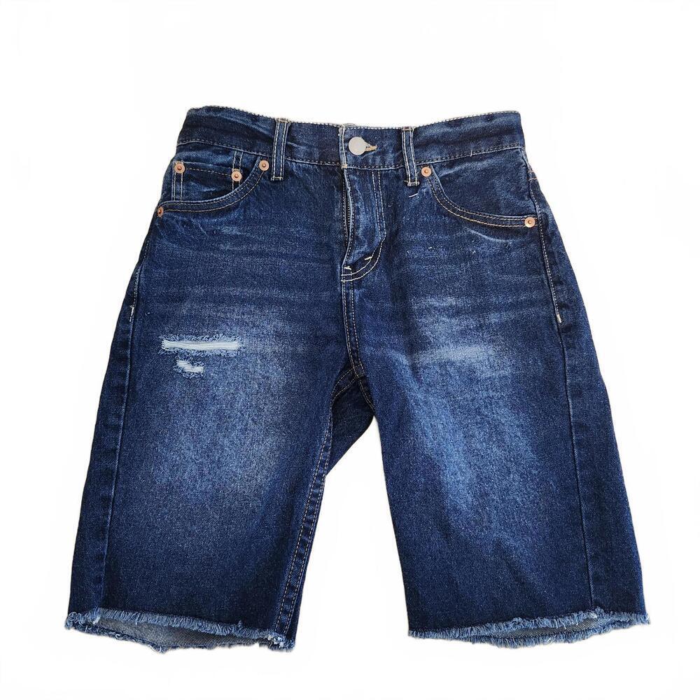 Levi's NWT Boy's Slim Cut-Off Denim Shorts Blue Size 14